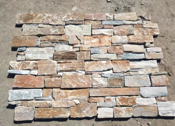 Natural Quartzite Mesh Backed Stone Panels Cut To Size For Exterior And Interior Decoration