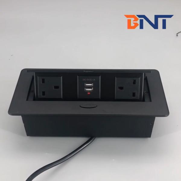 Cat6 network flush mount table top power outlet with UK power outlet
