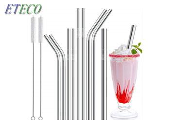 30oz Tumblers Stainless Reusable Straws , Dishwasher Safe Curved Metal Straws