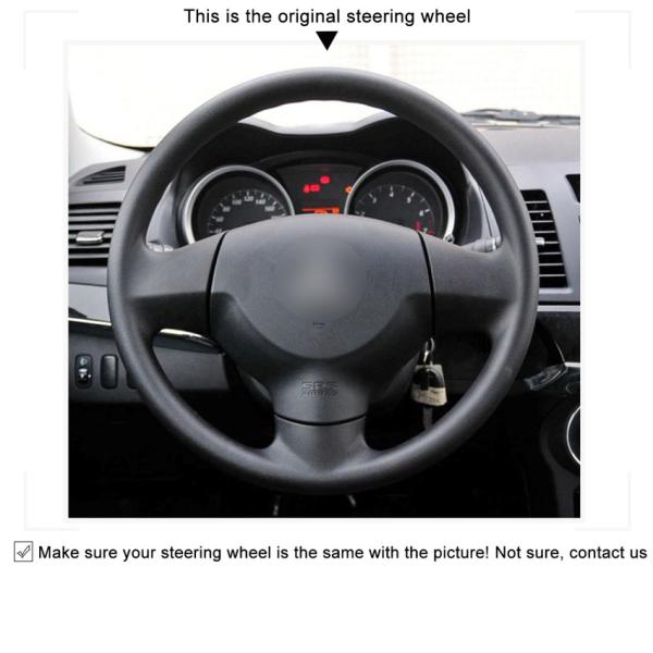 Custom Sew Artificial Leather Steering Wheel Cover for Mitsubishi Lancer X 10 Outlander ASX 2006 2007 2008 2009 2010 2011 2012