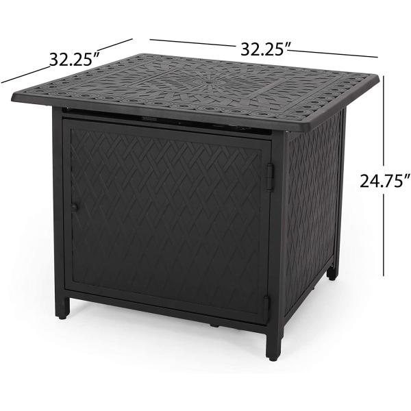 Patio Outdoor Steel 28 Inch Gas Square Fire Pit For Patio Garden Outdoor