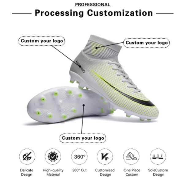 Training Professional Best Leather All Ages Soccer Football Cleats Fustal Shoes