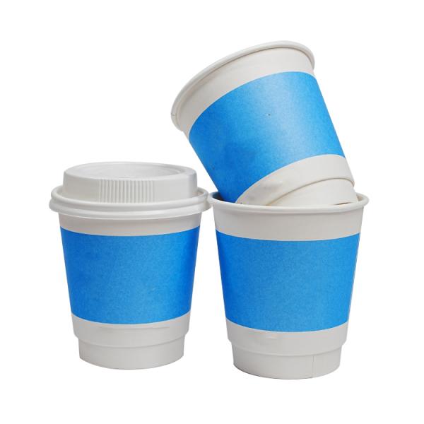 Coupe en papier de café écologique imprimée sur mesure avec logo double paroi, coupe en papier à boisson chaude avec couvercle