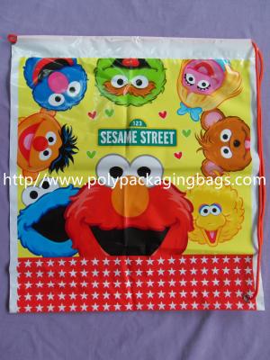 Trouxa plástica bonito do cordão das crianças com desenhos animados do Sesame Street