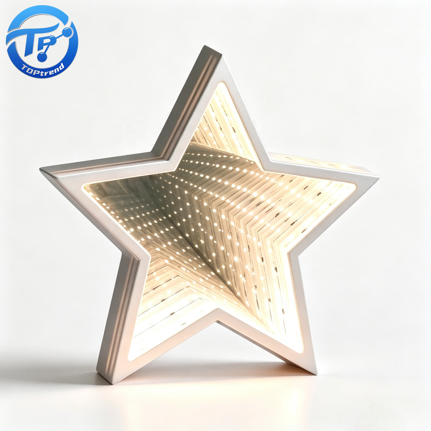 22cm Infinity Star Mirror Light USB Rechargeable For Kids Bedroom Decor