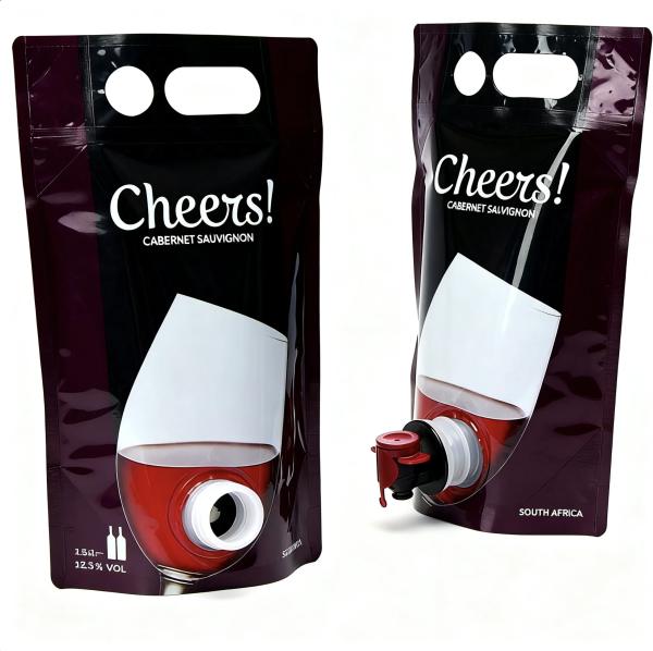 Disposable Stand Up Pouch Packaging PET Plastic For Liquid Juice Wine Coffee