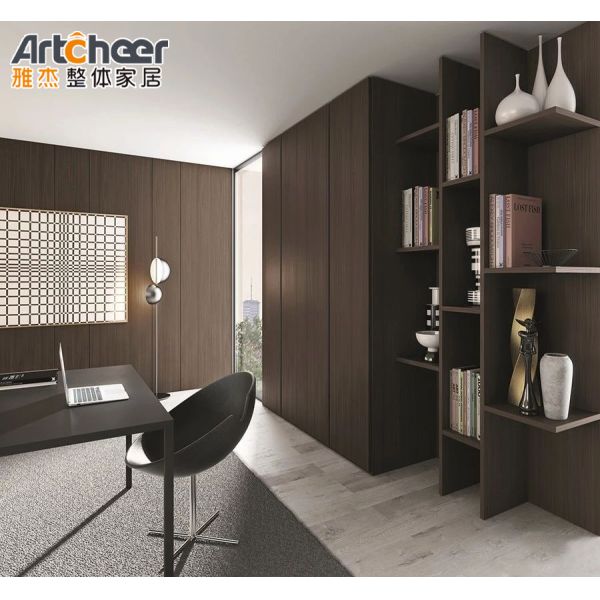 Dark Walnut Color Modern Stylish Wardrobe Closet with Customized Size