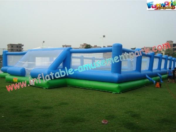 Giant Inflatable Sports Games Football / Soccer Field With Inflatable Floor