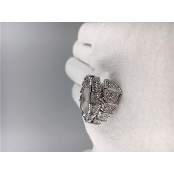 Подгонянная классика обручальных колец диаманта белого золота Serpenti 18k