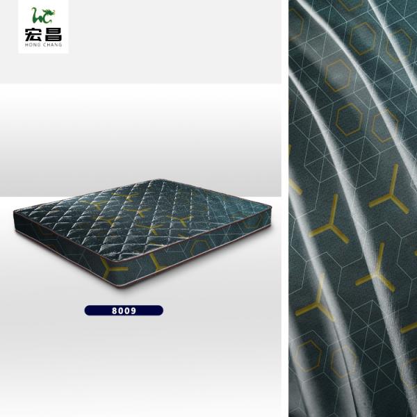 Dark Stripe Plaid Design 70g Knitted Mattress Fabric / Polyester Warp Knit Fabric