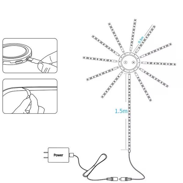 Music Sound Home Decoration LED Firework Lights ABS 5V IP20 Customized