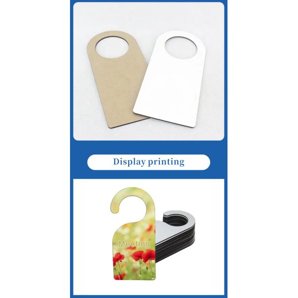 Sublimation MDF Door Hanger Blank Custom Printing for Retire Baptism Diwali Real Estate Tear-off Tag