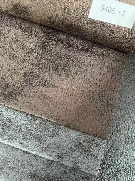 100% Polyester Leather Sofa Fabric Water Resistant Soft Leather Material