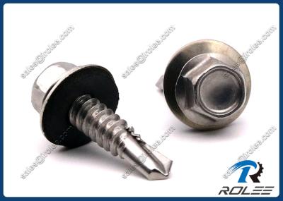 410 Stainless Hex Washer Head Self-drilling Roofing Screw w/ EPDM Sealing Washer