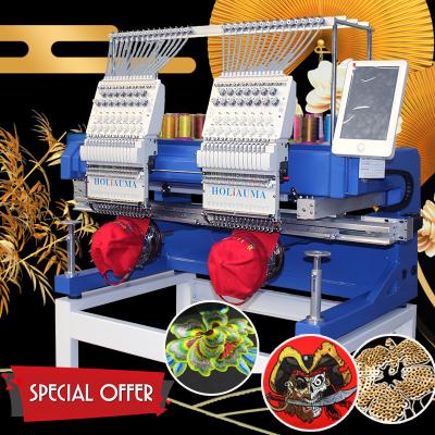 Free shipping 400*500mm 2 head cap t-shirt flat 3d computer embroidery machine cheap tajima embroidery machine for sale