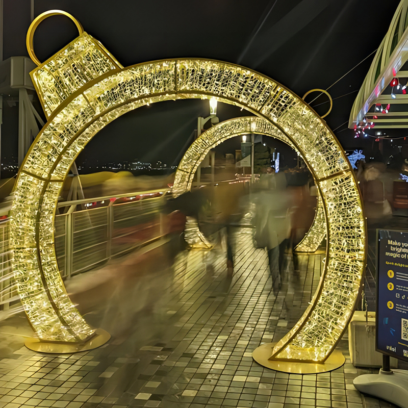 High Quality Steel Acrylic LED Light Tunnel Motif Arch Sculpture Holiday Wedding Decor IP65 Rated Thanksgiving Christmas