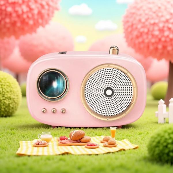 K2 Pink Mini Cube Portable Projector 720P Android 11.0 150 ANSI Lumens