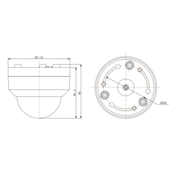 Infrared Analog 5X Ptz Dome Cctv Camera 5MP With Controller White Color