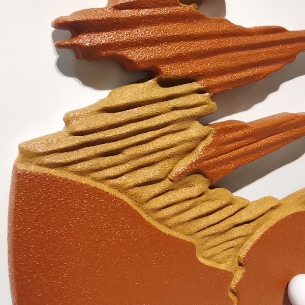 Living Room Wall Art Decor 3D Relief Painting Abstract Geometric Design 100cm Handmade