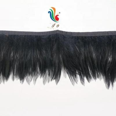 4-6 polegadas de festa Decoração Saddle Hackle Fringe de penas Triming com fita de fita de cetim