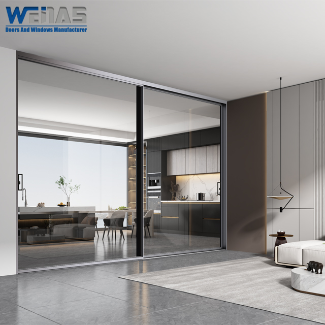 Sound Insulation Ultra Narrow Aluminum Sliding Doors For Villas Patio