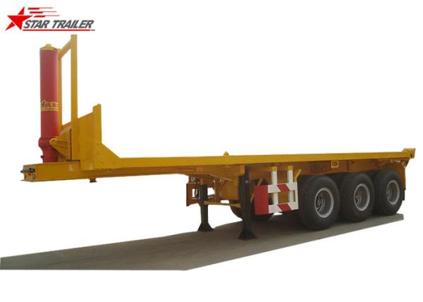 Steel Container Step Deck Semi Trailer , Heavy Duty Low Deck Trailer