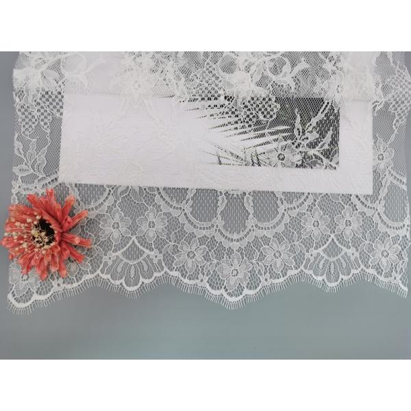 Хлопко-бумажная ткань Тюль вышитая сеткой