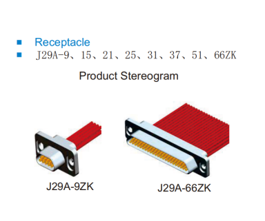 J29A-21TJP  Micro Rectangular Connector 21-Pin Plug Connector