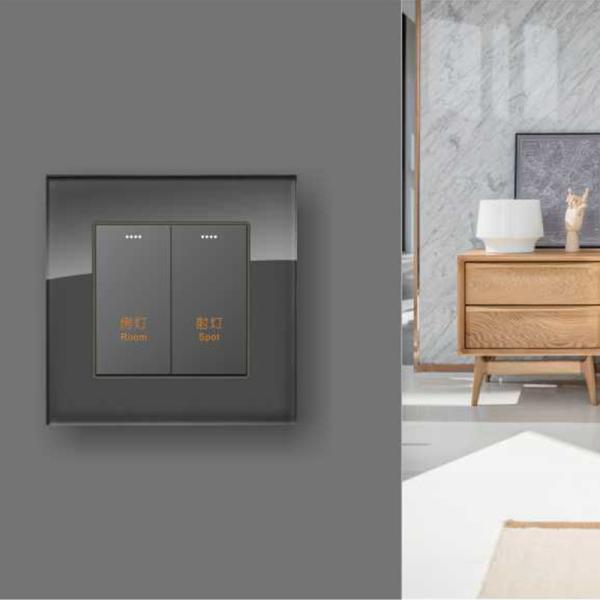 Металл переключателя стены умного контроля KNX/крышка стекла/ПК материальная