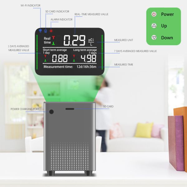 Continuous Radon Monitor: Protect Your Family from Lung Cancer Risks with High-Precision Sensors