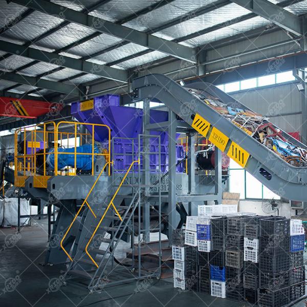 Xrido Automatic Glass Crusher Waste Shredder Machine 1-10cm Output