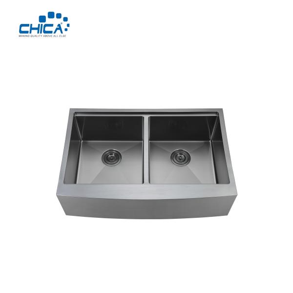 Handmade House Kitchen Sinks Apron Front stainless steel Double Bowl Kitchen Sinks