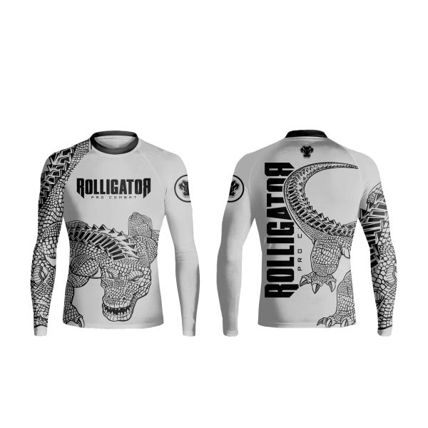 80% Polyester 20% Spandex MMA Rash Guard with Customized Sublimation Logo Light Weight Breathable Sportswear