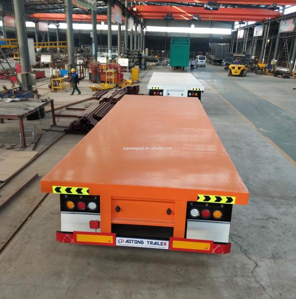 20ft 40ft 45ft Flatbed Truck Trailer with Fuwa Bpw Optional Axle and 2 50mm King Pin