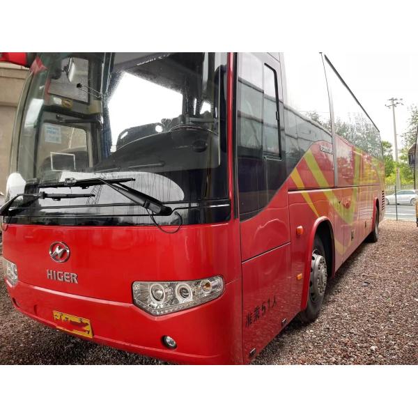 2nd Hand Coach Middle Passenger Door 51 Seats Red Color 10.5 Meters Yuchai Engine Used Higer Bus KLQ6109