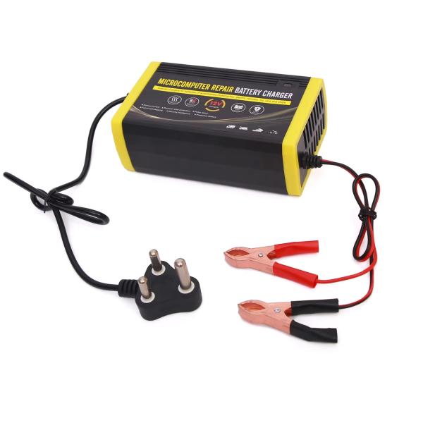 LCD Display Intelligent Battery Charger 12V 6A 8A for Microcomputers Motorcycles Trucks and Cars 90% Charging Efficiency