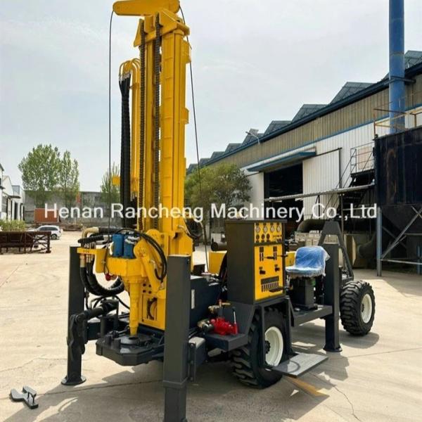 Wheel Trailer Mounted Borehole 220m Deep Water Well Drilling Rig Machine