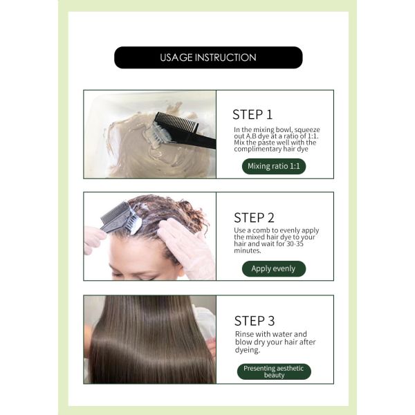 Kit de coloration capillaire semi-permanente à la crème de peroxyde sans ammoniaque pour la maison