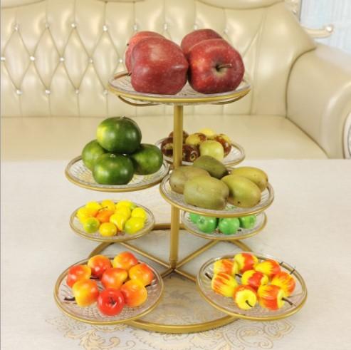 Household Wear Resistant Three Tier Steel Fruit Basket Chrome Plating