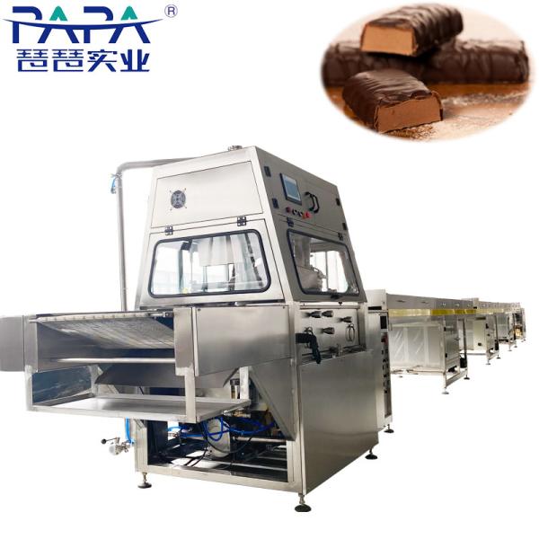 Papa Hot Selling Industrial Frutas y galletas línea de enrobing de chocolate para ventas