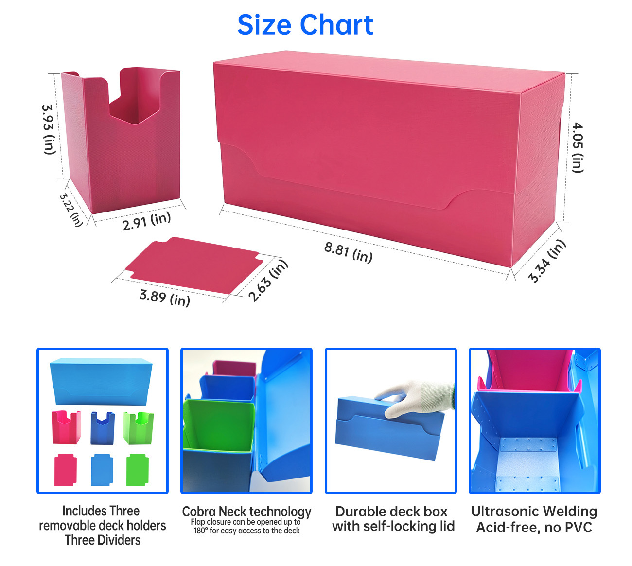 Waterproof YuGiOh Deck Box PP Plastic Case For Pokemon Cards 300+ Card