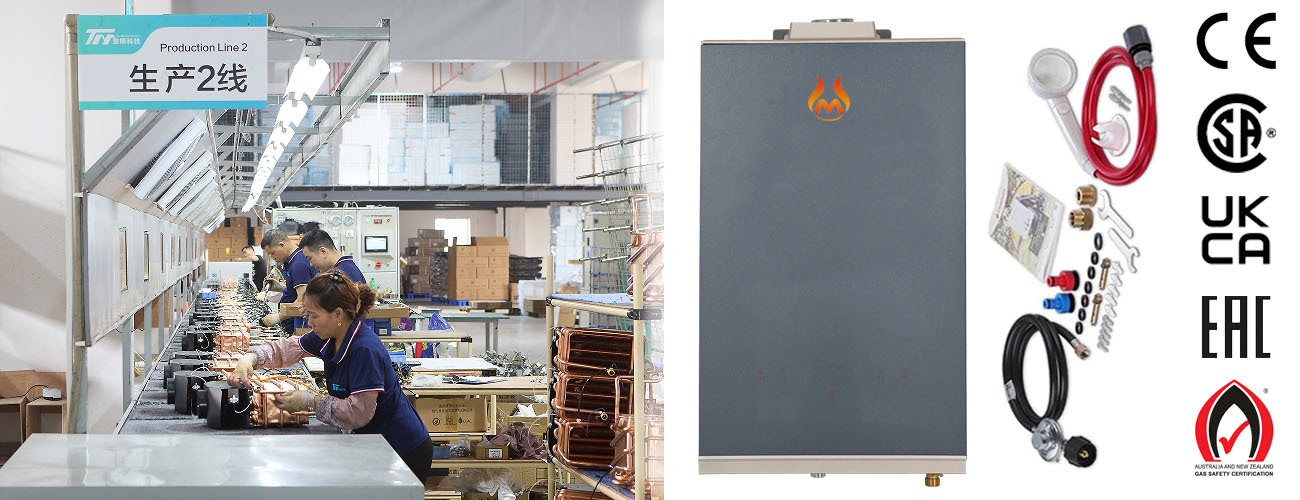 Smart Tankless Gas Water Heater 10L 12L 14L 16L With Forced Exhaust / Touch Control Panel