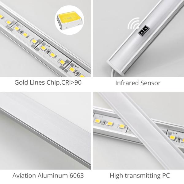 Mounted LED Under Kitchen Cabinet Lighting 12V Hand Wave Sensor For Corridor