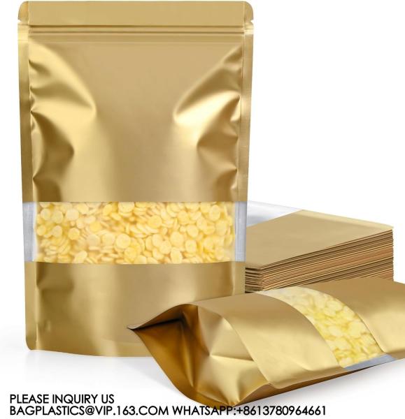 Smell Proof Bags Resealable Bags With Matte Window, Foil Pouch Stand Up Sealable Bags For Packaging