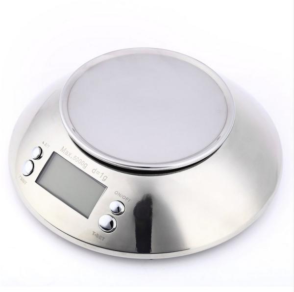 Outil de cuisine Équilibre électronique de poids en acier inoxydable Équilibre alimentaire Équilibre de cuisine Équilibre de cuisine avec bol 5Kg 1g