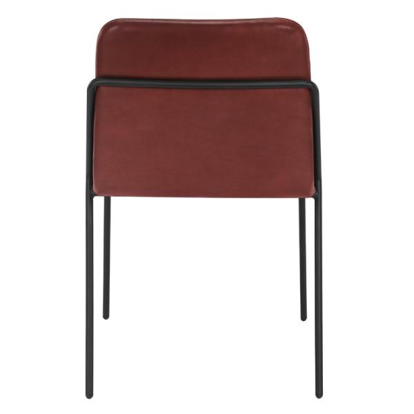 Leather Seater Powder Metal Leg Red Wine Modern Leisure Chair