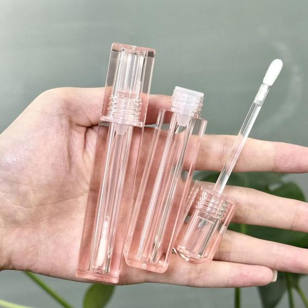 Tubes de gloss en plastique transparent carré, capacité personnalisée, emballage de tubes cosmétiques