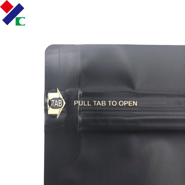 250g Flat Bottom Front Zipper Kraft Paper Coffee Bag With Valve 100 Micron