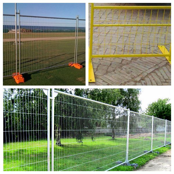 Outdoor Temporary Security Galvanized Steel Fence Panels Round / Square Post