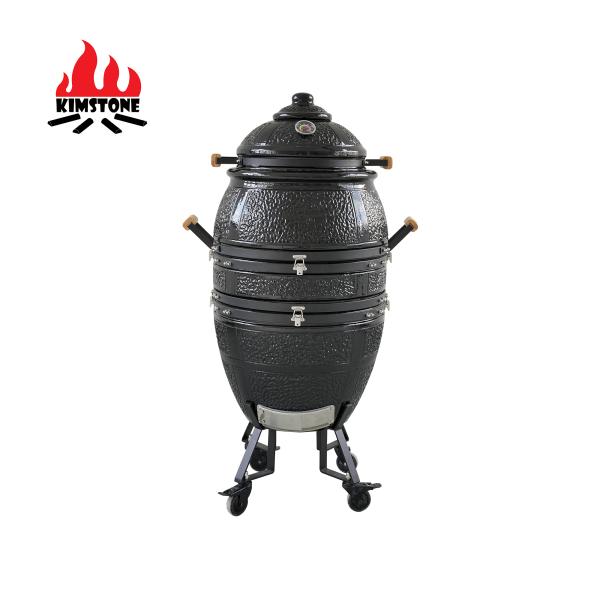 Kimstone High Quality 21 Inch  Ceramic Charcoal Smoker Grill  Tandoor Oven Big Space Hanging Grill Portable for Outdoor & Indoor